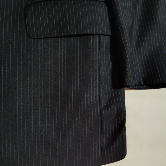 Jos A Bank Signature Collection 42R !00% Wool Navy 2 Color Stripe Men's Blazer - Picture 5 of 12